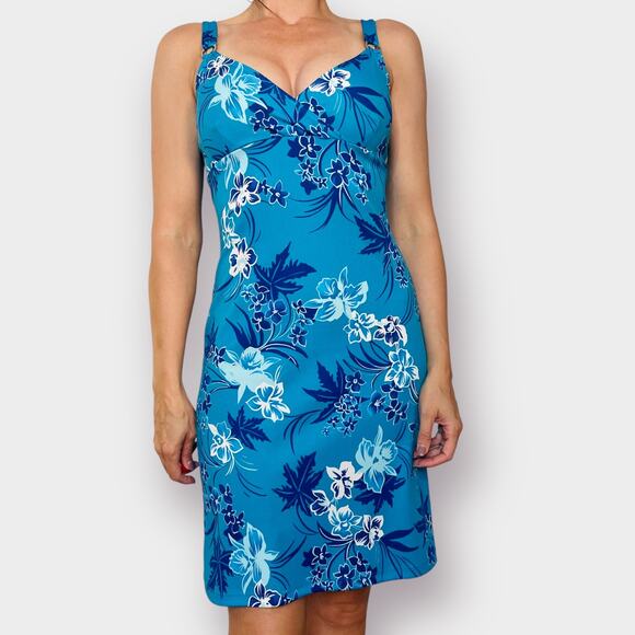 90s Pulse Teal Blue Dress - Picture 2 of 5